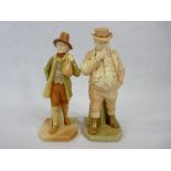 ROYAL WORCESTER FIGURINES (2) - to include John Bull rush decorated, impressed and printed factory