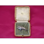 GEORG JENSEN LEAPING DOLPHINS BROOCH designed by Arno Malinowski, stamped verso Georg Jensen 925S