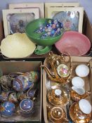 JAPANESE & CONTINENTAL GILT DECORATED COFFEEWARE, Carlton ware, Art Deco and other fruit bowls