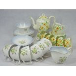 SUSIE COOPER PART TEA SET & A SUTHERLAND BONE CHINA PART COFFEE SET with coffee pot and cover, 20