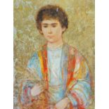 EDNA HIBEL limited edition lithograph (524/1000) titled - 'Joseph', gilt highlighted in a