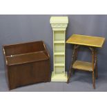 VINTAGE & REPRODUCTION FURNITURE ITEMS (3) - a two-tier bamboo occasional table with raffia shelf