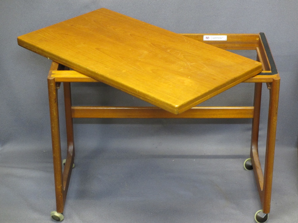 A H McINTOSH & CO SCOTLAND MID-CENTURY TEAK NEST OF THREE TABLES - the largest with swivel - Image 6 of 6