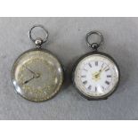SILVER CASED POCKET WATCHES (2) including a gent's Victorian London 1863, having a silvered dial