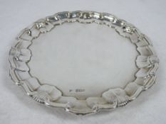 MAPPIN & WEBB CALLING CARD TRAY - Sheffield 1897, 9.4 ozt, 19.75cms diameter with raised shaped