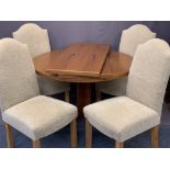 ROSENGAARDEN CIRCULAR TEAK EXTENDING DINING TABLE with two additional leaves and four modern