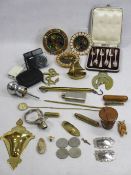 MIXED COLLECTABLES GROUP - a Salter's pocket type scale, EP Port and Sherry ladles, antique and