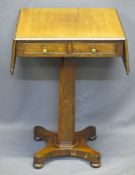 GEORGIAN MAHOGANY TWIN-FLAP OCCASIONAL TABLE - the moulded edge top over two opening and two dummy