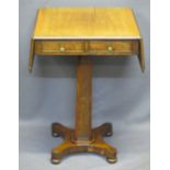 GEORGIAN MAHOGANY TWIN-FLAP OCCASIONAL TABLE - the moulded edge top over two opening and two dummy