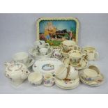 CHILDREN'S NURSERY TEAWARE, Wedgwood Beatrix Potter and a Royal Cauldon Corona teaset with teapot