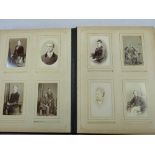 VICTORIAN FAMILY PHOTOGRAPH ALBUM & CONTENTS - meta mounted with purple velvet covers and gilt edged