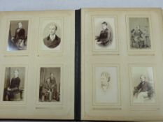 VICTORIAN FAMILY PHOTOGRAPH ALBUM & CONTENTS - meta mounted with purple velvet covers and gilt edged