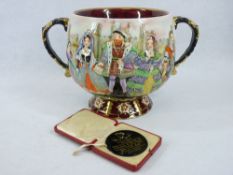 CARLTONWARE HENRY VIII PUNCH BOWL with original cased medallion, limited edition number 248/250,