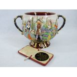 CARLTONWARE HENRY VIII PUNCH BOWL with original cased medallion, limited edition number 248/250,