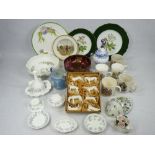 ASSORTED COLLECTABLE POTTERY & PORCELAIN - a box set of eight white horses, Wedgwood Angela