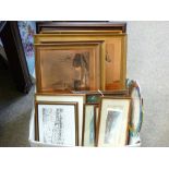 ETCHED COPPER & VARIOUS OTHER FRAMED PICTURES & PRINTS