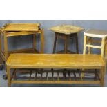 VINTAGE & LATER OCCASIONAL FURNITURE, 4 ITEMS - a mid-century teak coffee table by Remploy, 40cms H,