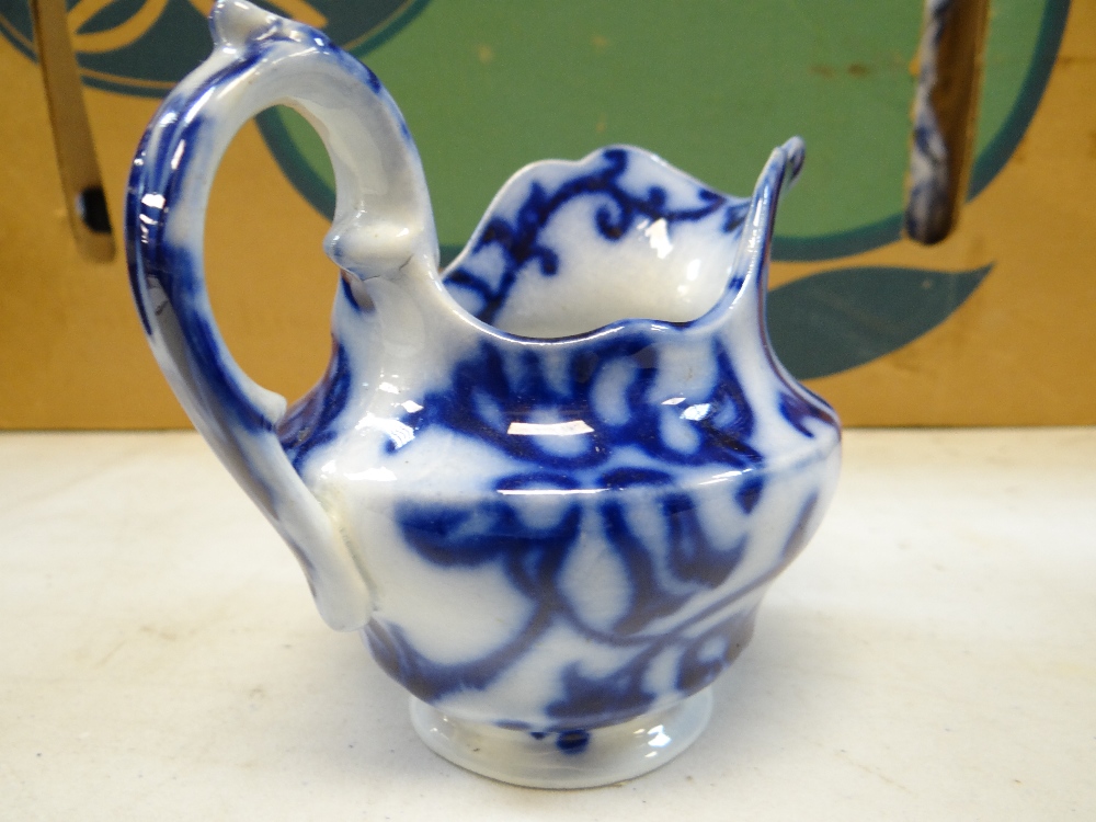 VARIOUS FLOW-BLUE BLUE DECORATED WELSH POTTERY including Ynysmeudwy 'Rio' coffee-pot, Cambrian ' - Image 37 of 79