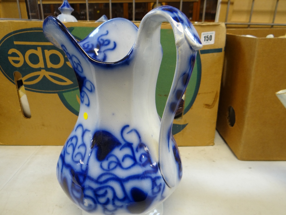 VARIOUS FLOW-BLUE BLUE DECORATED WELSH POTTERY including Ynysmeudwy 'Rio' coffee-pot, Cambrian ' - Image 17 of 79