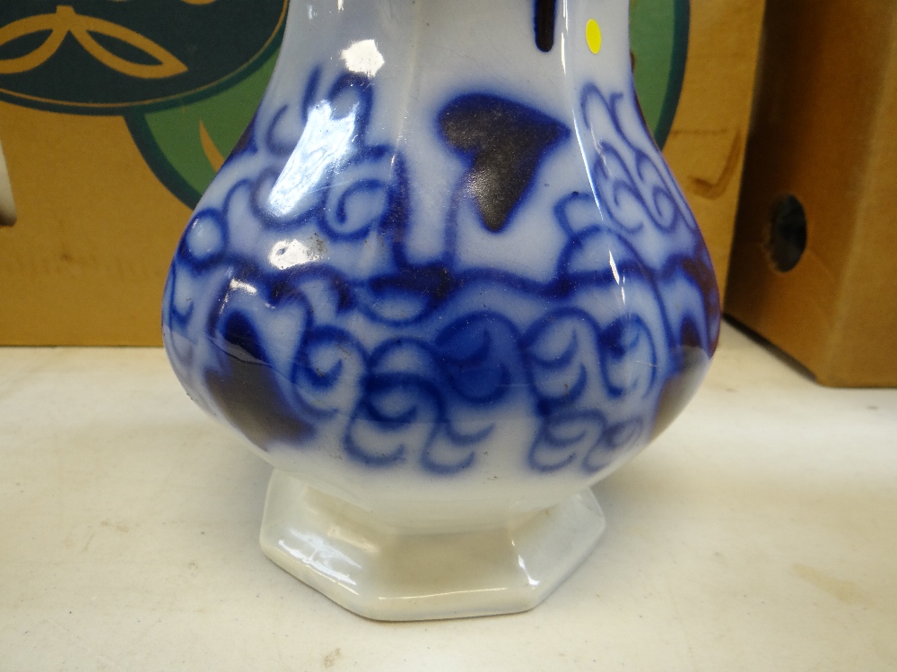 VARIOUS FLOW-BLUE BLUE DECORATED WELSH POTTERY including Ynysmeudwy 'Rio' coffee-pot, Cambrian ' - Image 19 of 79