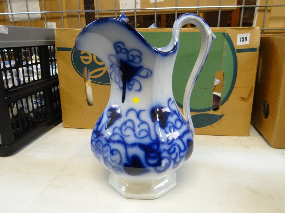 VARIOUS FLOW-BLUE BLUE DECORATED WELSH POTTERY including Ynysmeudwy 'Rio' coffee-pot, Cambrian ' - Image 15 of 79