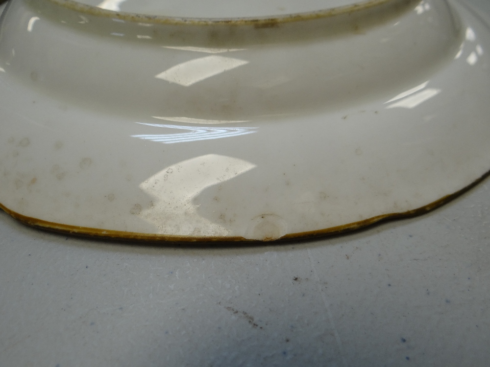 THREE ITEMS OF SWANSEA PORCELAIN (A/F) comprising oval dish decorated in enamels with chained - Image 13 of 20