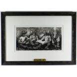 VALERIE GANZ limited edition (30/150) etching - four seated miners, title to margin 'Breakfast',