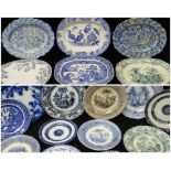 ASSORTED YNYSMEUDWY POTTERY PLATTERS & PLATES Comments: please view in person to examine condition