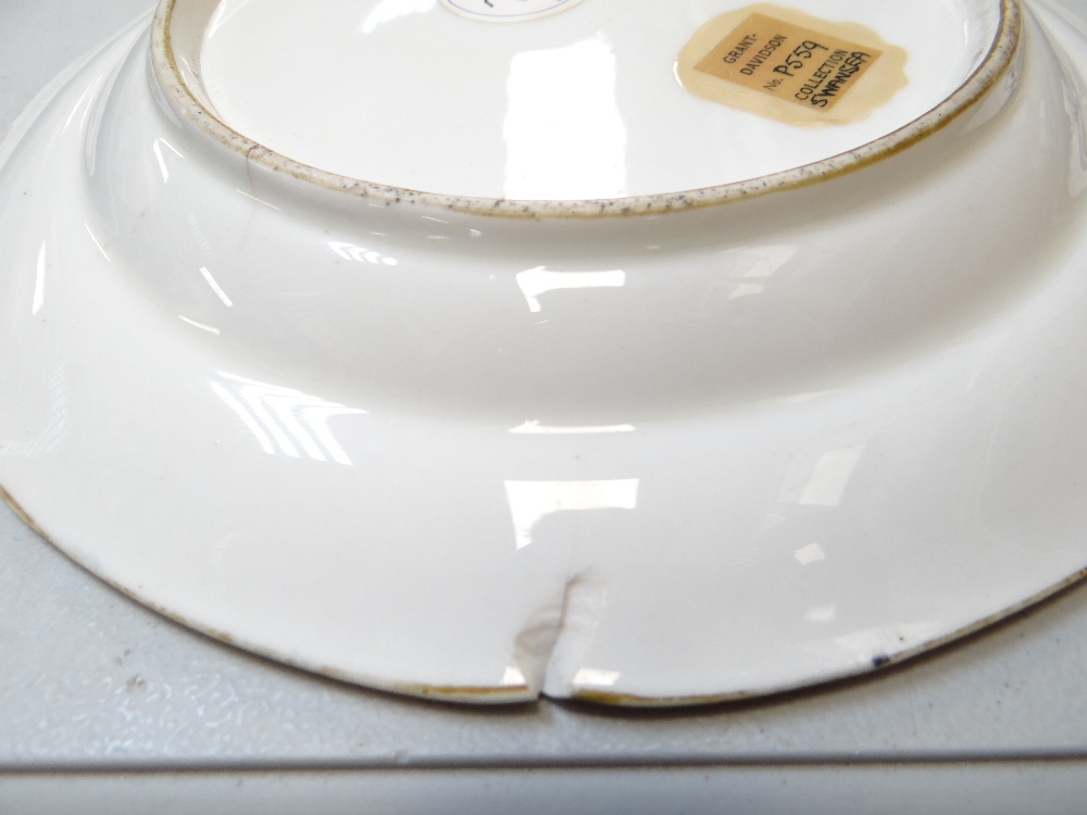 THREE ITEMS OF SWANSEA PORCELAIN (A/F) comprising oval dish decorated in enamels with chained - Image 12 of 20