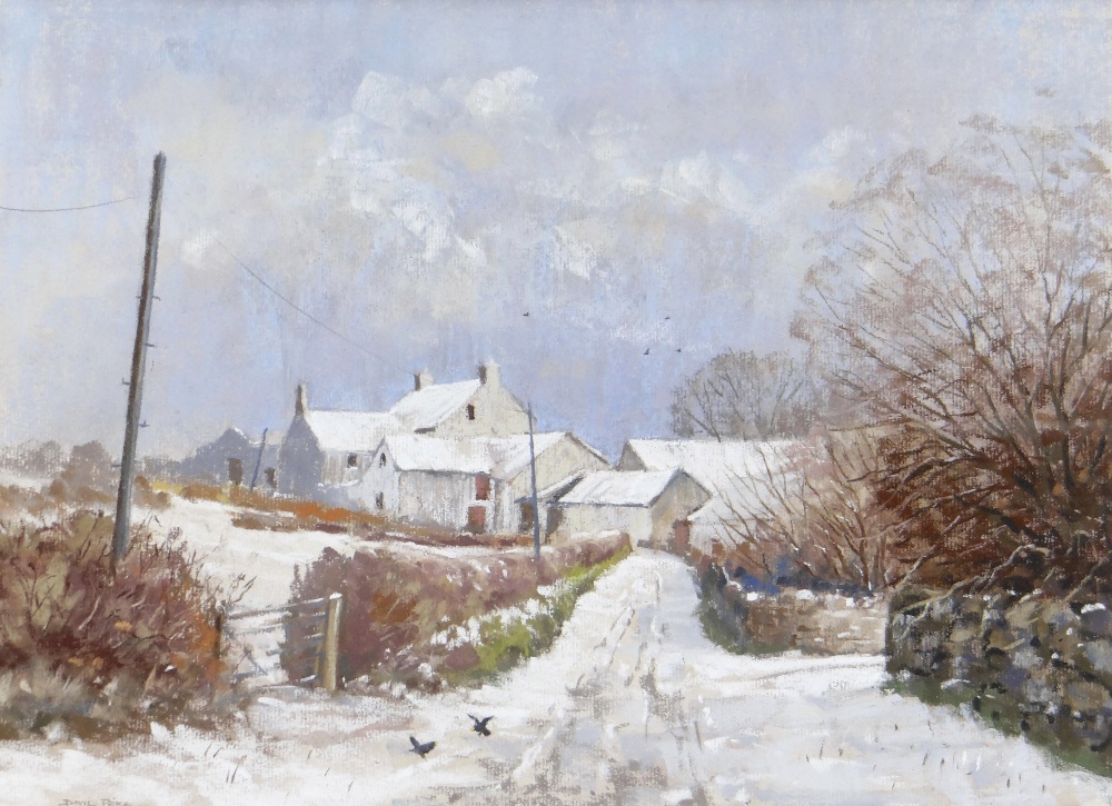 DAVID PRICE pastel - entitled verso on Attic Gallery Swansea label 'A Touch of Winter', signed, 30 x - Image 2 of 5