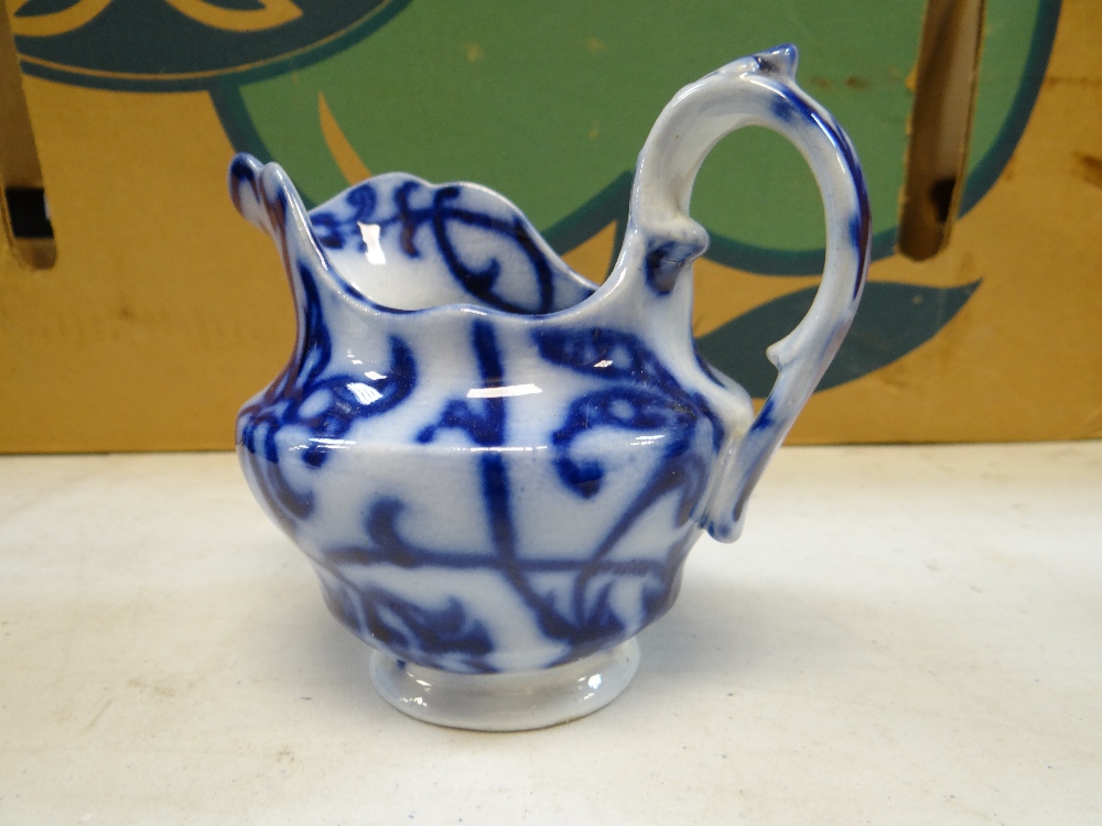 VARIOUS FLOW-BLUE BLUE DECORATED WELSH POTTERY including Ynysmeudwy 'Rio' coffee-pot, Cambrian ' - Image 38 of 79