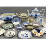 NINETEEN ITEMS OF ASSORTED WELSH TRANSFER POTTERY (19) Comments: please view in person to examine