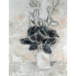GORDON STUART mixed media - still life of cut flowers in a glass vase, signed, 55 x 43cms