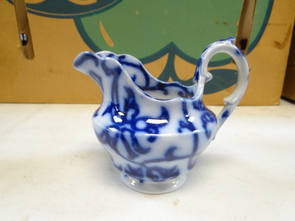 VARIOUS FLOW-BLUE BLUE DECORATED WELSH POTTERY including Ynysmeudwy 'Rio' coffee-pot, Cambrian ' - Image 35 of 79