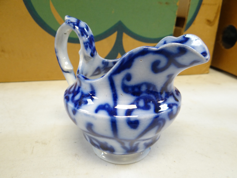 VARIOUS FLOW-BLUE BLUE DECORATED WELSH POTTERY including Ynysmeudwy 'Rio' coffee-pot, Cambrian ' - Image 36 of 79