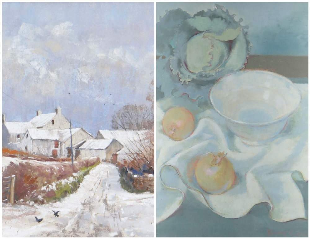 DAVID PRICE pastel - entitled verso on Attic Gallery Swansea label 'A Touch of Winter', signed, 30 x