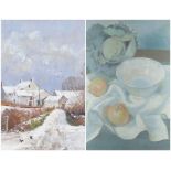 DAVID PRICE pastel - entitled verso on Attic Gallery Swansea label 'A Touch of Winter', signed, 30 x