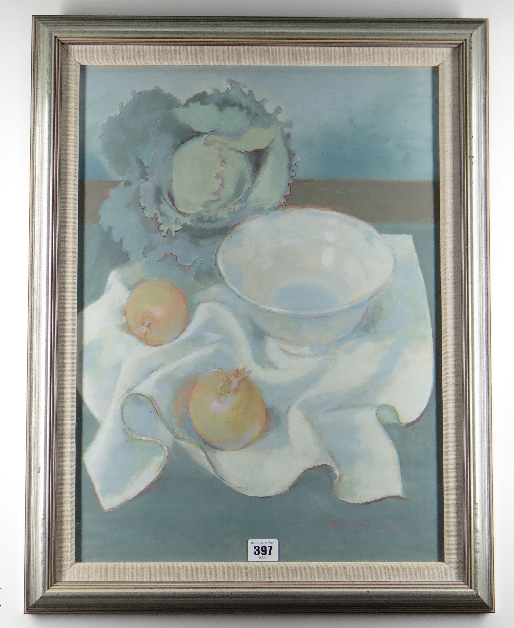 DAVID PRICE pastel - entitled verso on Attic Gallery Swansea label 'A Touch of Winter', signed, 30 x - Image 5 of 5