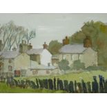 STANLEY NOWELL watercolour - cottages at Croesor, signed and dated 1994 with artist's details