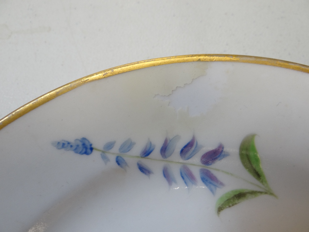 THREE ITEMS OF SWANSEA PORCELAIN (A/F) comprising oval dish decorated in enamels with chained - Image 6 of 20