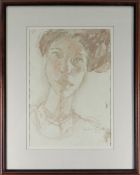 GORDON STUART watercolour and pencil - head and shoulders portrait, signed and dated 2012, 39 x