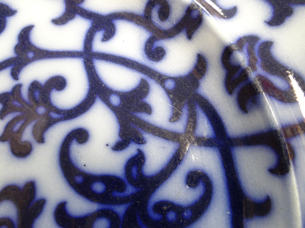 VARIOUS FLOW-BLUE BLUE DECORATED WELSH POTTERY including Ynysmeudwy 'Rio' coffee-pot, Cambrian ' - Image 73 of 79