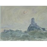 SIR KYFFIN WILLIAMS RA coloured limited edition (369/750) - Llanddwyn Lighthouse Anglesey at sunset,