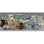 COLLECTION OF ANTIQUE WELSH POTTERY JUGS, including a trio of Glamorgan pottery, graduated trio