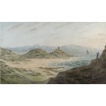 JAMES WILCOX (1785-1865) watercolour - entitled 'The Mumbles Light and Bracelet Bay, South Wales',