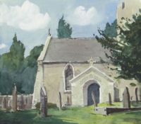 GARETH THOMAS watercolour on paper - Welsh chapel, signed, unframed, 26.5 x 30.5cms