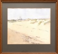 GARETH THOMAS early career watercolour - beach, entitled verso 'On Swansea Bay', signed and dated