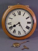 PENDULUM WALL CLOCK with fusee movement, Roman numerals on a painted dial