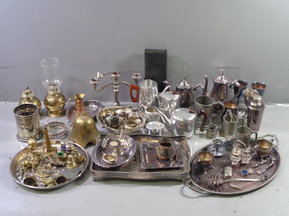 EPNS - good trays, wine coaster, Picquot ware, candelabra and other items, also ornamental brass,