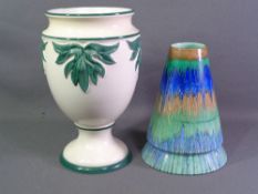 SHELLEY VOLCANO VASE, 'Harmony Dripware', 24cms H and another pottery vase